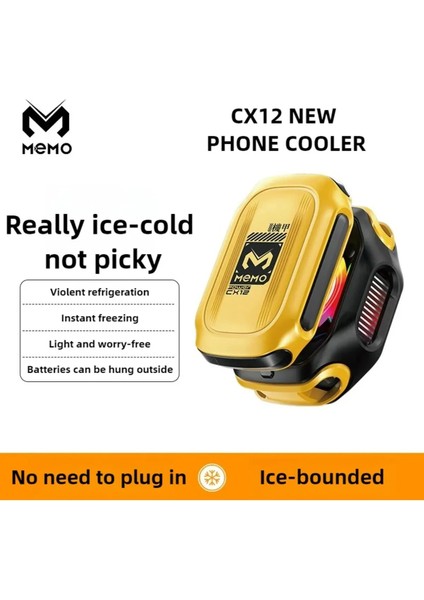 Memo CX12 Manyetik Rgb Oyun Soğutucu, Pubg Için Powerbankli Kablosuz Radyatör Fan