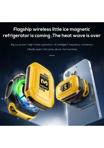 Memo CX12 Manyetik Rgb Oyun Soğutucu, Pubg Için Powerbankli Kablosuz Radyatör Fan