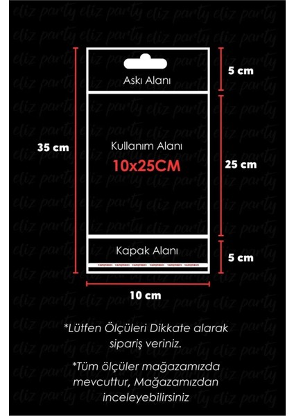 10X35CM Askılı Bantlı Jelatin Opp Poşet Kurabiye Aksesuar Hediye Paketleme Raf Poşeti 100 Adet