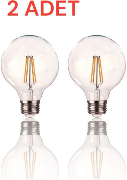 , 6 W G 95 Şeffaf Rustik Model LED Ampül, 6500 K (Beyaz Işık)