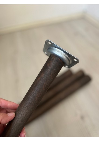 44 cm Koyu Meşe Konik Ahşap Mobilya Ayağı – 4’lü Set | Masa, Sandalye, Sehpa Uyumlu | Montaj Aparatları Dahil