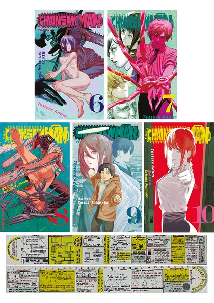 Chainsaw Man 6-7-8-9-10. Ciltler Manga Seti + Mat. Öğreten Cetvel
