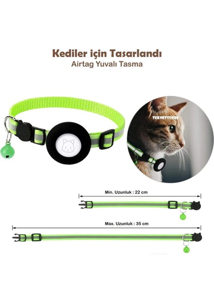 Takip Cihazı ve Airtag Yuvalı Kedi Tasması 2'li Set Ios Uyumlu Boyun Tasması GPS modelleri
