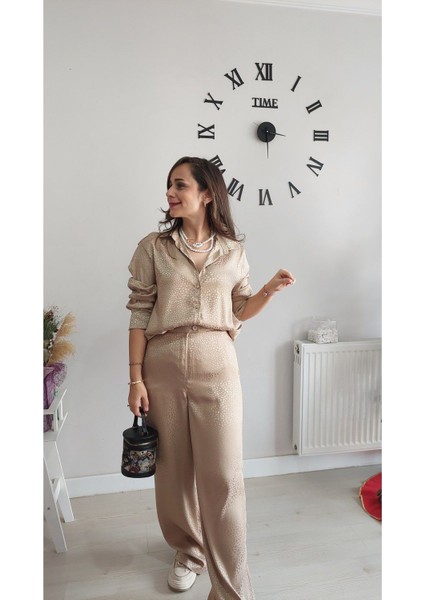 Saten Pantolon Gömlek Takım