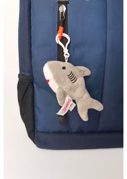 Sevimli Pelüş Köpek Balığı Çanta Aksesuarı, Anahtarlık 12 cm