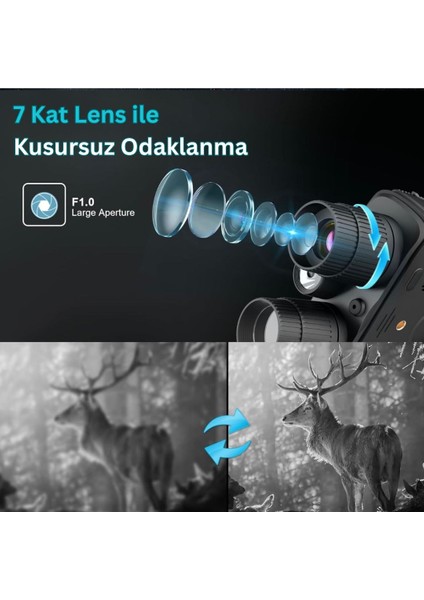 Termal Gece Görüş Dürbünü (4k Gece/gündüz Görüşü, 600 Metre Gece Menzili, 5000MAH Pil)