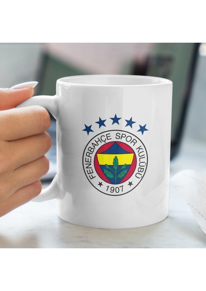Kupa Bardak - Fenerbahçe Arması Desenli Kupa Bardak - Hediyelik Kupa Bardak