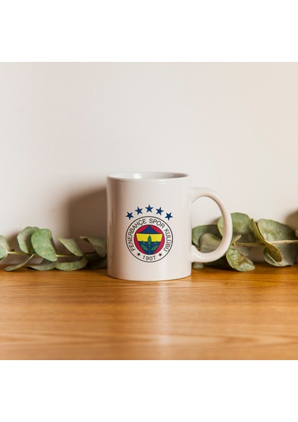 Kupa Bardak - Fenerbahçe Arması Desenli Kupa Bardak - Hediyelik Kupa Bardak