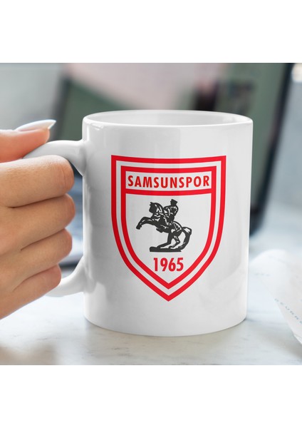 Kupa Bardak - Samsunspor Arması Desenli Kupa Bardak - Hediyelik Kupa Bardak