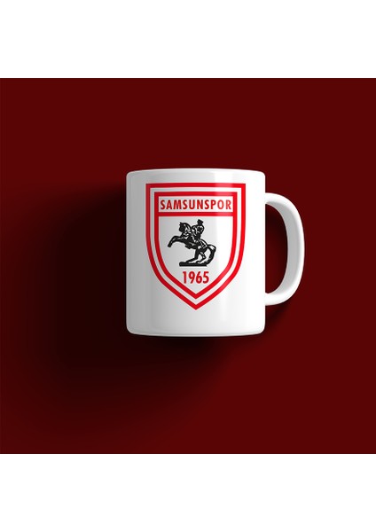 Kupa Bardak - Samsunspor Arması Desenli Kupa Bardak - Hediyelik Kupa Bardak