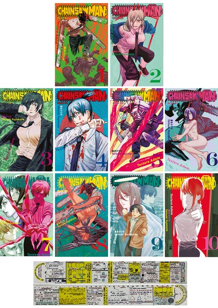Chainsaw Man 10 Cilt Manga Seti + Mat. Öğreten Cetvel