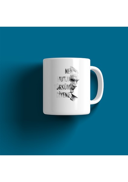 Kupa Bardak - Atatürk Silüeti Desenli Kupa Bardak - Hediyelik Kupa Bardak