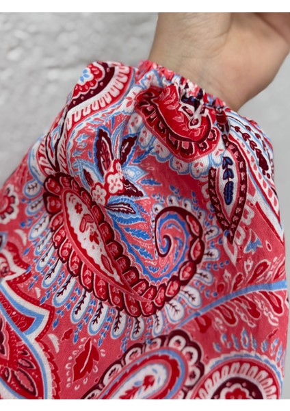 Serina Desenli ELBISE-SA2559 Fuşya