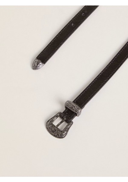 Siyah Deri Kemer Gümüş Tokalı Şık ve Zamansız Aksesuar fiyatları