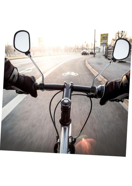 Reflektörlü Bisiklet Gidon Aynası Geniş Açılı Dönebilen Ikili Çift Dikiz Ayna indirimleri