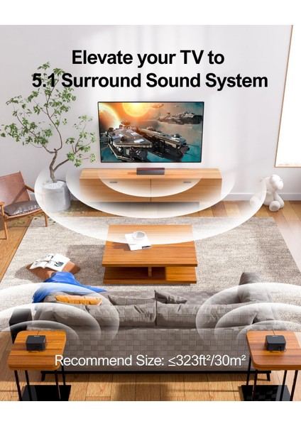 Poseidon D50 5.1 Kanal Soundbar Subwoofer Tv Hoparlörü (U2500) fırsatları