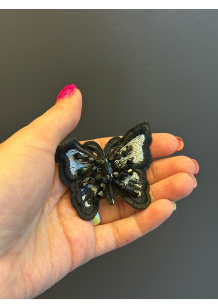 7x6 cm Boncuk Taş Işleme Renkli Kelebek Arma Dikiş Aplike modelleri