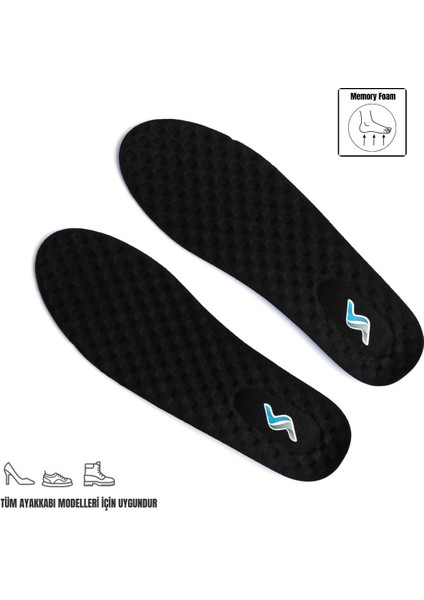 M900 Model Memory Foam Ortapedik Boy Yükseltici Tabanlık Siyah