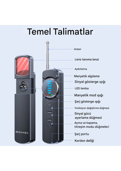 Kamera Dedektörü - Böcek Kamera ve Gps Bulucu Cihaz - Kamera Bulucu fırsatları