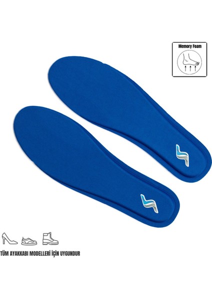 Memory Foam Ortapedik Yastıklı M800 Model Tabanlık Mavi