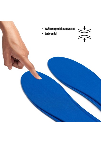 Memory Foam Ortapedik Yastıklı M800 Model Tabanlık Mavi