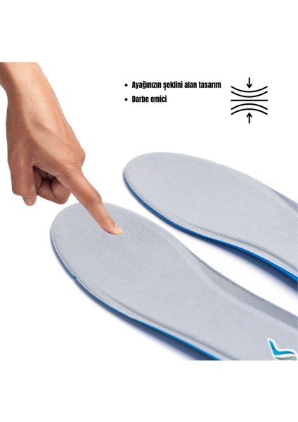 Memory Foam Ortapedik Yastıklı 100 Model Tabanlık Gri