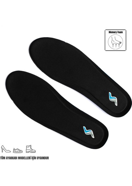 Memory Foam Ortapedik Yastıklı 100 Model Tabanlık Siyah