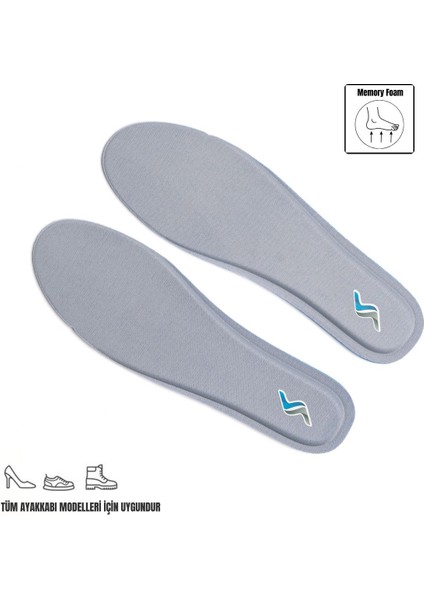 Memory Foam Ortapedik Yastıklı M800 Model Tabanlık Gri