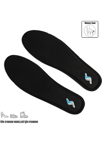 Memory Foam Ortapedik Yastıklı M800 Model Tabanlık Siyah