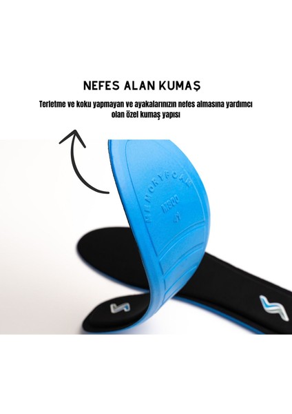 Memory Foam Ortapedik Yastıklı M800 Model Tabanlık Siyah