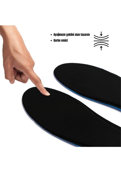 Memory Foam Ortapedik Yastıklı M800 Model Tabanlık Siyah