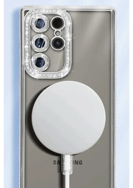 Samsung Galaxy S25 Ultra Kılıf Joke Simli Magneticsafe Kılıf - Pembe Zrnet