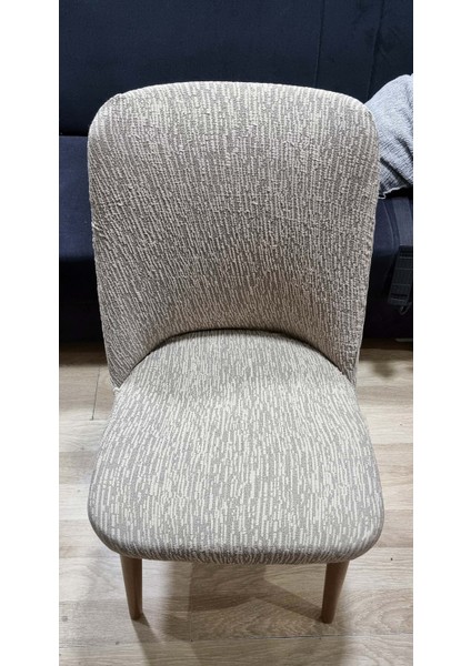 6lı A++ Kalite Jakarli Ağaç Desen Esnek Lastikli Oval Sandalye Kılıfı 6 Adet