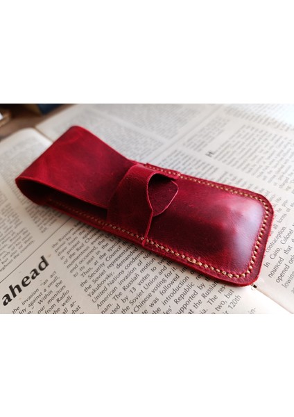 Crazy Hors Hakiki Deri El Emeği Özel Kalemleriniz Için Kalemlik Kalem Kutu 27 cm 6 cm Zmr6