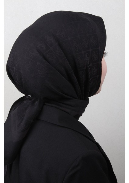 Pamuklu Eşarp 4105-17 Siyah modelleri