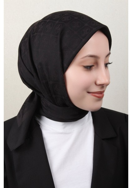 Pamuklu Eşarp 4105-17 Siyah fırsatları