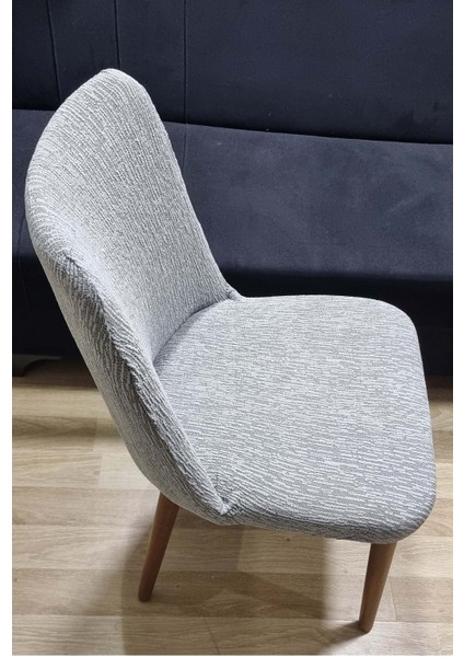 6lı A++ Kalite Jakarli Ağaç Desen Esnek Lastikli Oval Sandalye Kılıfı 6 Adet