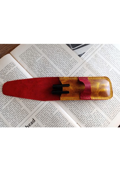 Crazy Hors Hakiki Deri El Emeği Özel Kalemleriniz Için Kalemlik Kalem Kutu 27 cm 6 cm Zmr7 indirimleri