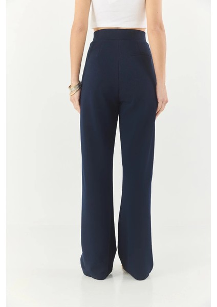 Kadın Beli Cırtlı Palazzo Rahat Pantolon