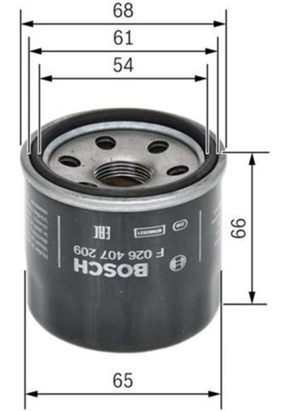 Yağ Filtresi Honda Cıvıc 12 1.6-1.8BOS-F026407209 26300 02500