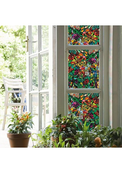 346-0647-4PK Kendinden Yapışkanlı Gizlilik Camı Pencere Filmi, Yaylı Şapel/tulia, 43 cm x 198 cm Rulo, 4'lü Paket
