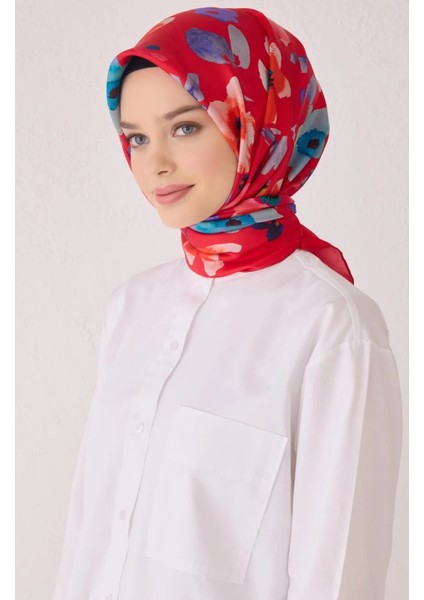 Tivil Ipek Eşarp 4033-84 Kırmızı Karışık Desen