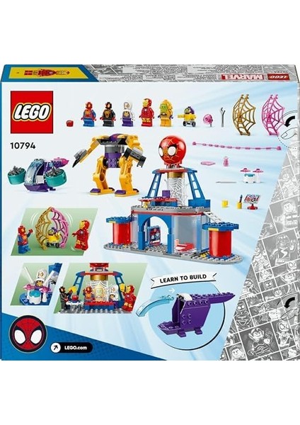 Marvel 4+ Spidey Takımı Ağ Örücü Karargahı 10794-4 Yaş ve Üzeri Çocuklar Için 5 Minifigür Içeren Yaratıcı Oyuncak Yapım Seti (193 Parça)