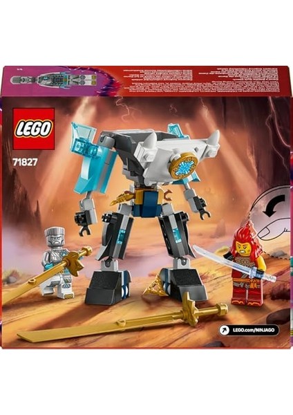 Zane In Savaş Zırhı Mech I 71827-6 Yaş ve Üzeri Çocuklar Için 3 Minifigürlü Yaratıcı Oyuncak Yapım Seti, Doğum Günü Hediyesi (92 Parça)