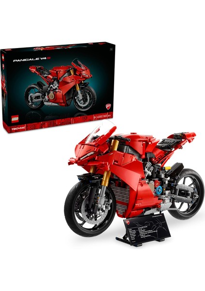Technic Ducati Panigale V4 S Motosiklet Model Yapım Kiti - Yetişkin Motor Hayranı Kadın ve Erkekler Için Hediye Fikri 42202 (1603 Parça)