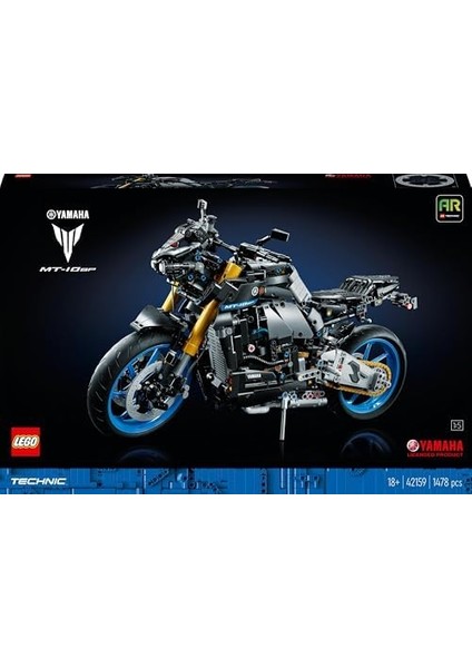 Technic Yamaha Mt-10 Sp 42159 - Motosiklet Tutkunu Yetişkinler Için Koleksiyonluk ve Sergilenebilir Model Yapım Seti (1478 Parça)
