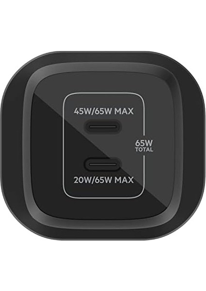 65W Dual USB Type C Duvar Şarj Cihazı, Gan Teknolojisi ile Hızlı Şarj Güç Dağıtımı 3.0, USB C Fişi ve iPhone 16, Ipad, Macbook, Galaxy, Pixel Vb. Için USB Şarj Cihazı