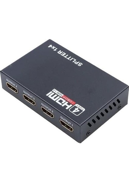 Plus PX-5004 1080P 2k 4K UHD 4 Port HDMI Splitter (Adaptörlü)