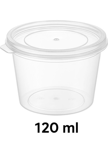 120 ml Şeffaf Plastik Saklama Kabı – Kapaklı & Gıda Dostu