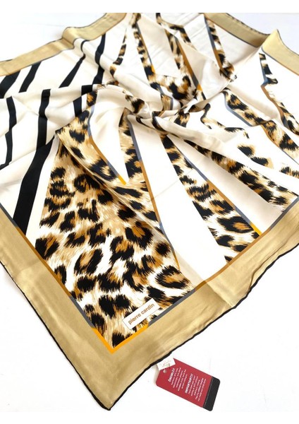 Sura Ipek Eşarp 8585230-312 47809 Gold Leopar Desen